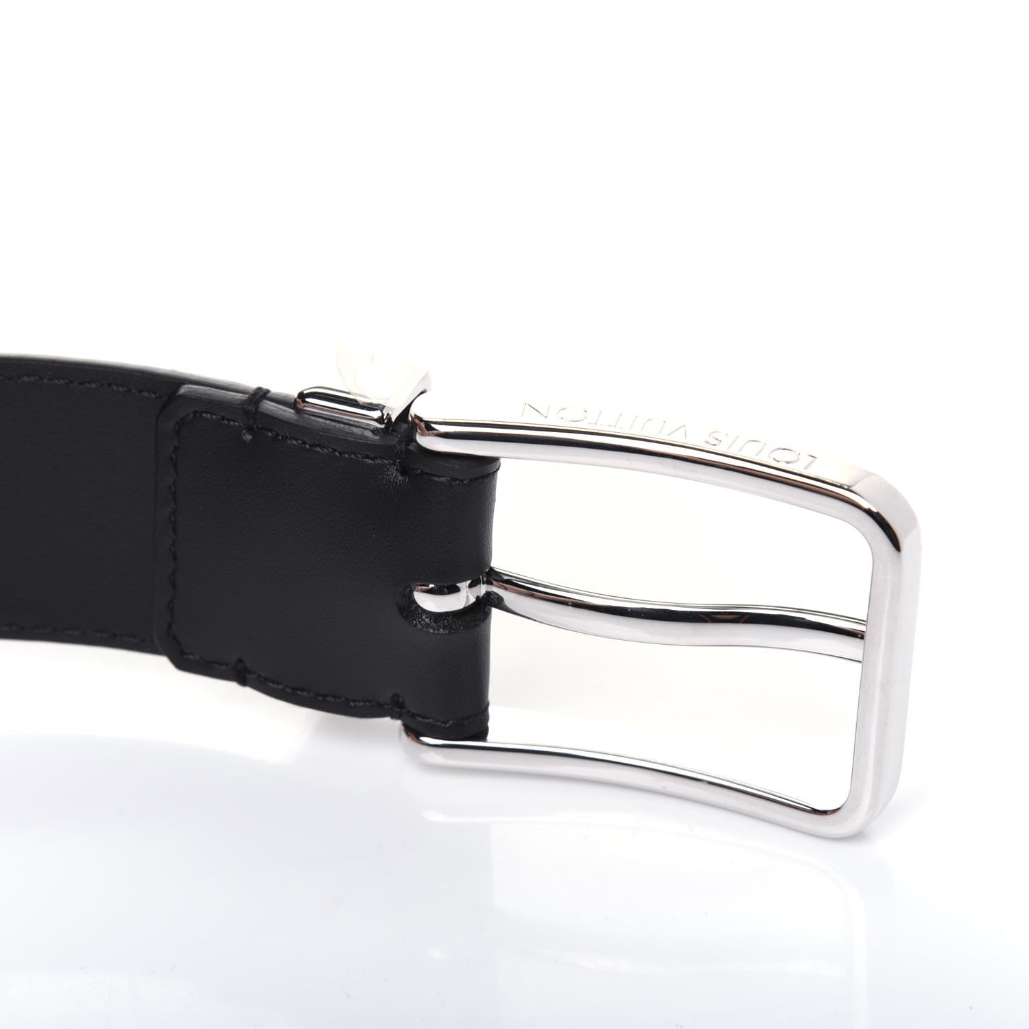 Louis Vuitton Calfskin 35mm Pont Neuf Belt 105 42 Black 8 of 9