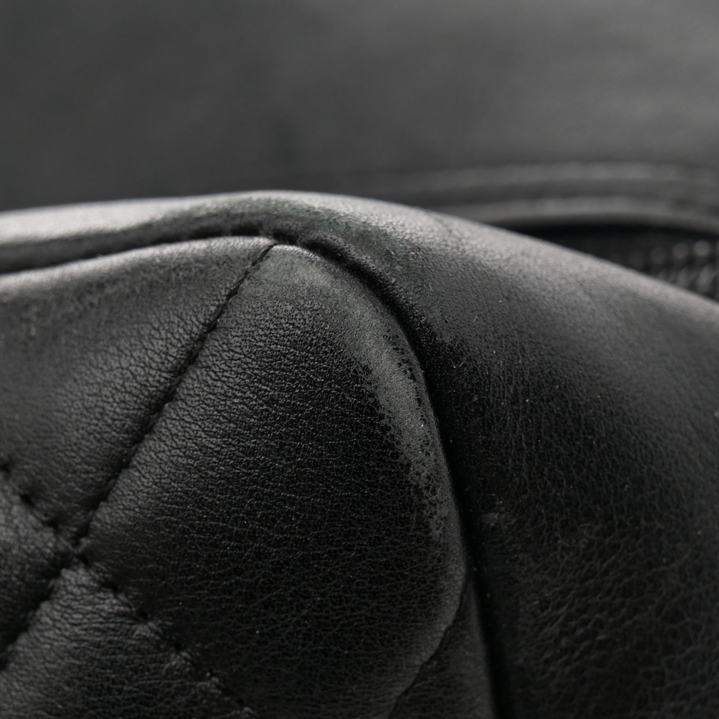 Calfskin Quilted Large Cambon Bowler Black