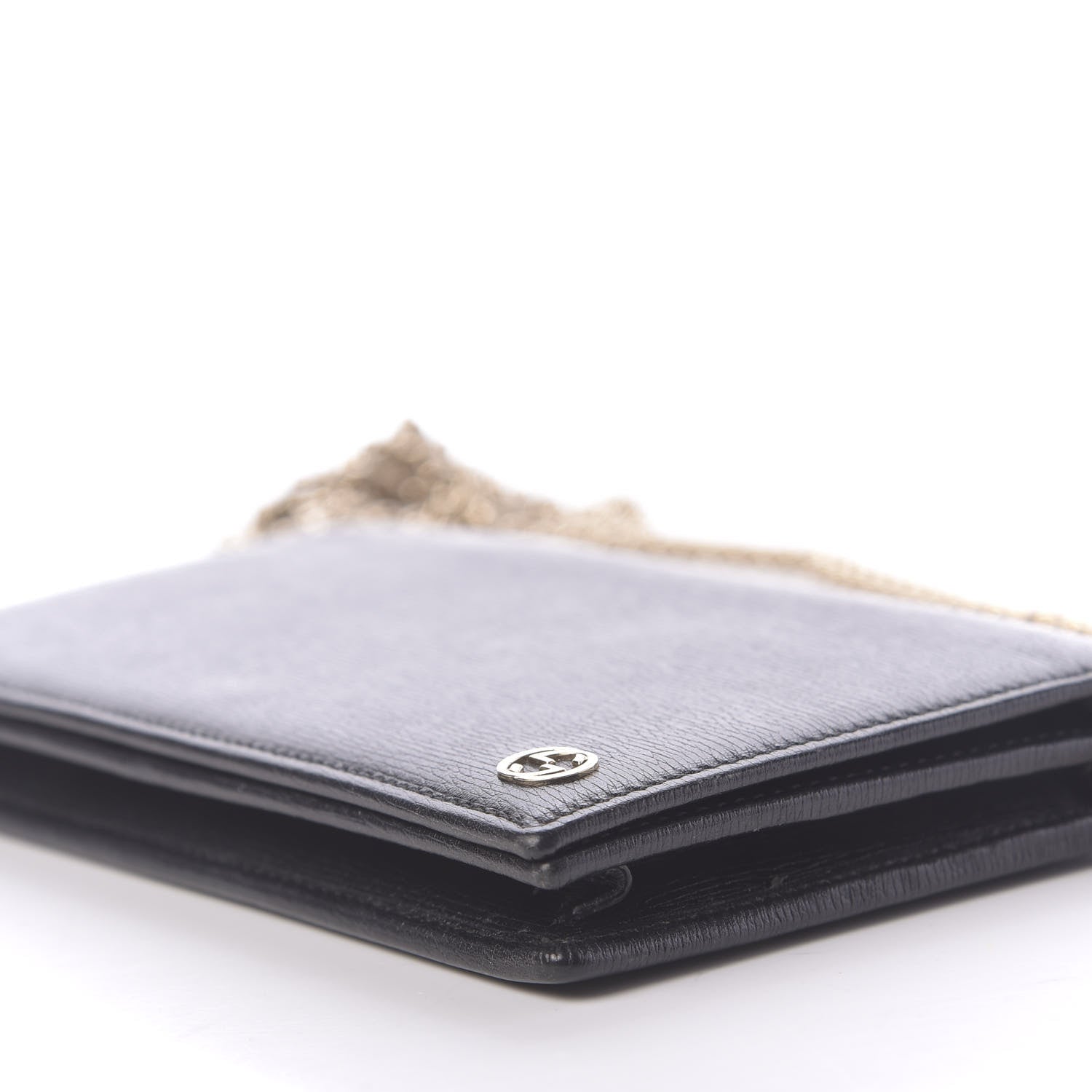 Gucci Textured Calfskin Medium Betty Chain Wallet Black 7 of 9