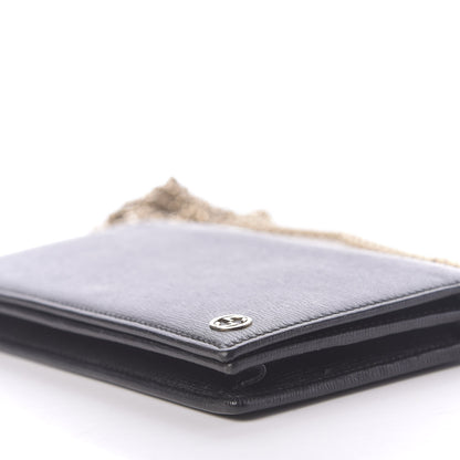 Gucci Textured Calfskin Medium Betty Chain Wallet Black 7 of 9