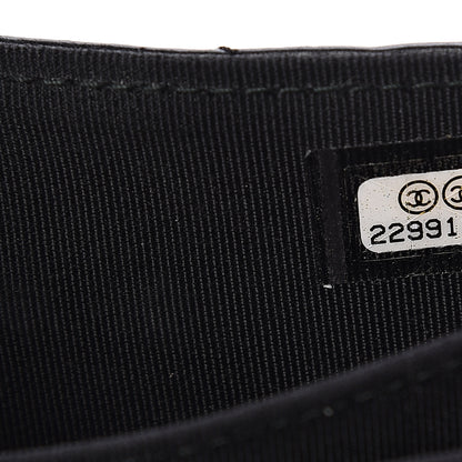 Chanel Calfskin Chevron Quilted Gusseted Card Holder Black 6 of 6