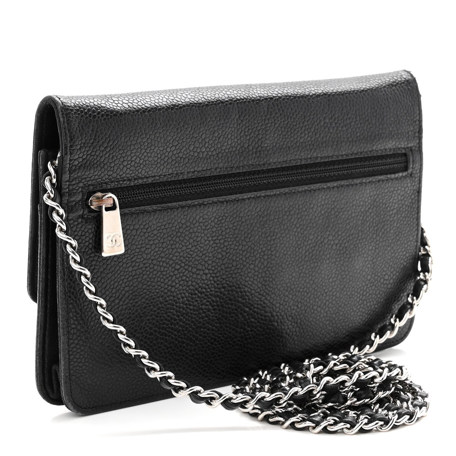 Chanel Caviar Timeless CC Wallet On Chain WOC Black 3 of 11