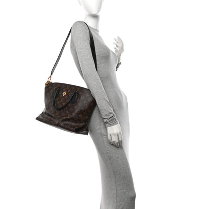 Louis Vuitton Monogram Flower Zipped Tote MM Black 2 of 11
