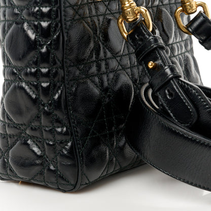 Christian Dior Crinkled Patent Cannage Small Lucky Badges My Lady Dior Black 12 of 12