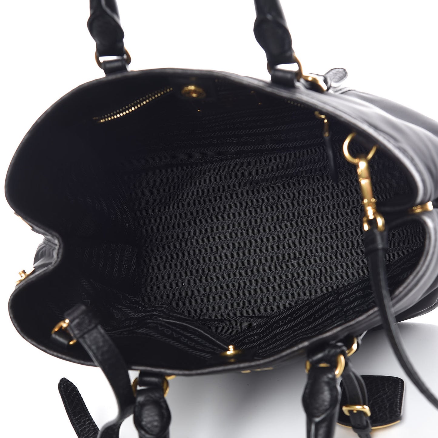 Tessuto Nylon Vitello Daino Tote Black