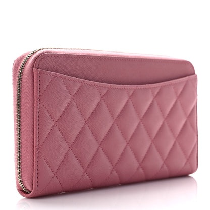 Chanel Caviar Quilted Large Gusset Zip Around Wallet Dark Pink 3 of 8