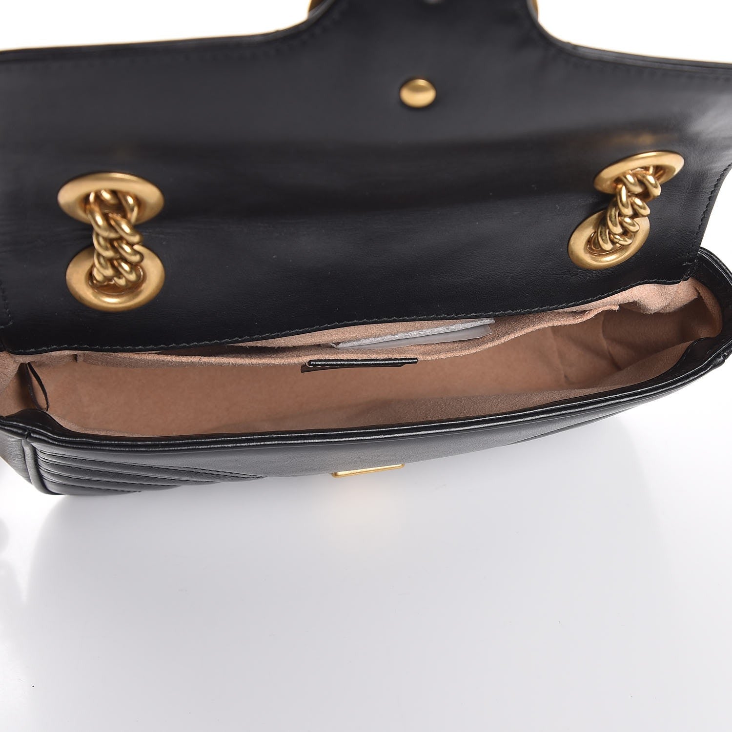 Gucci Calfskin Matelasse Mini GG Marmont Shoulder Bag Black 5 of 7