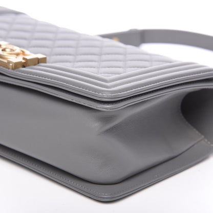Chanel Lambskin Quilted Medium Boy Flap Grey 8 of 11