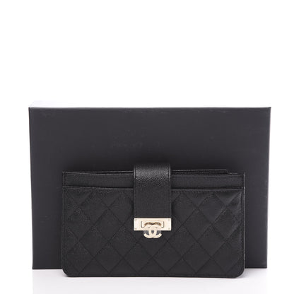 Chanel Caviar Quilted CC Strap Pouch Black 10 of 10