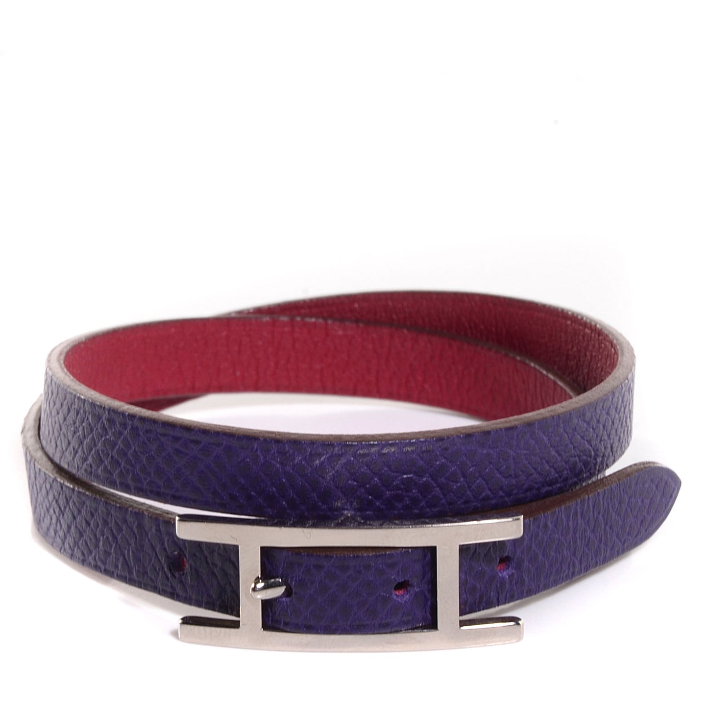 Epsom Swift Behapi Double Tour Reversible Bracelet Iris Rubis Small