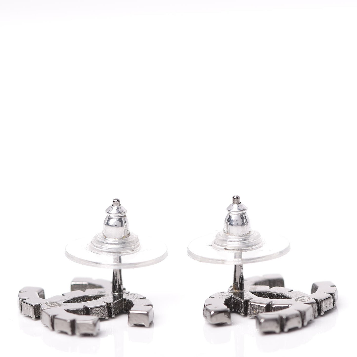 Ruthenium Crystal CC Earrings Black