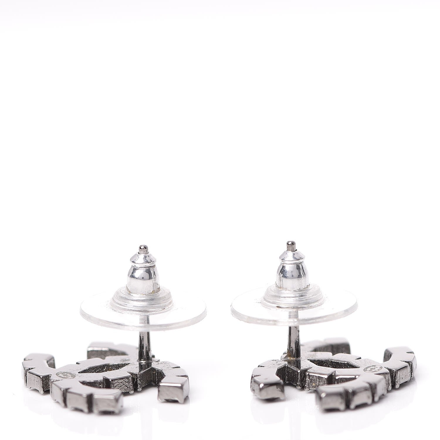 Chanel Ruthenium Crystal CC Earrings Black 3 of 5