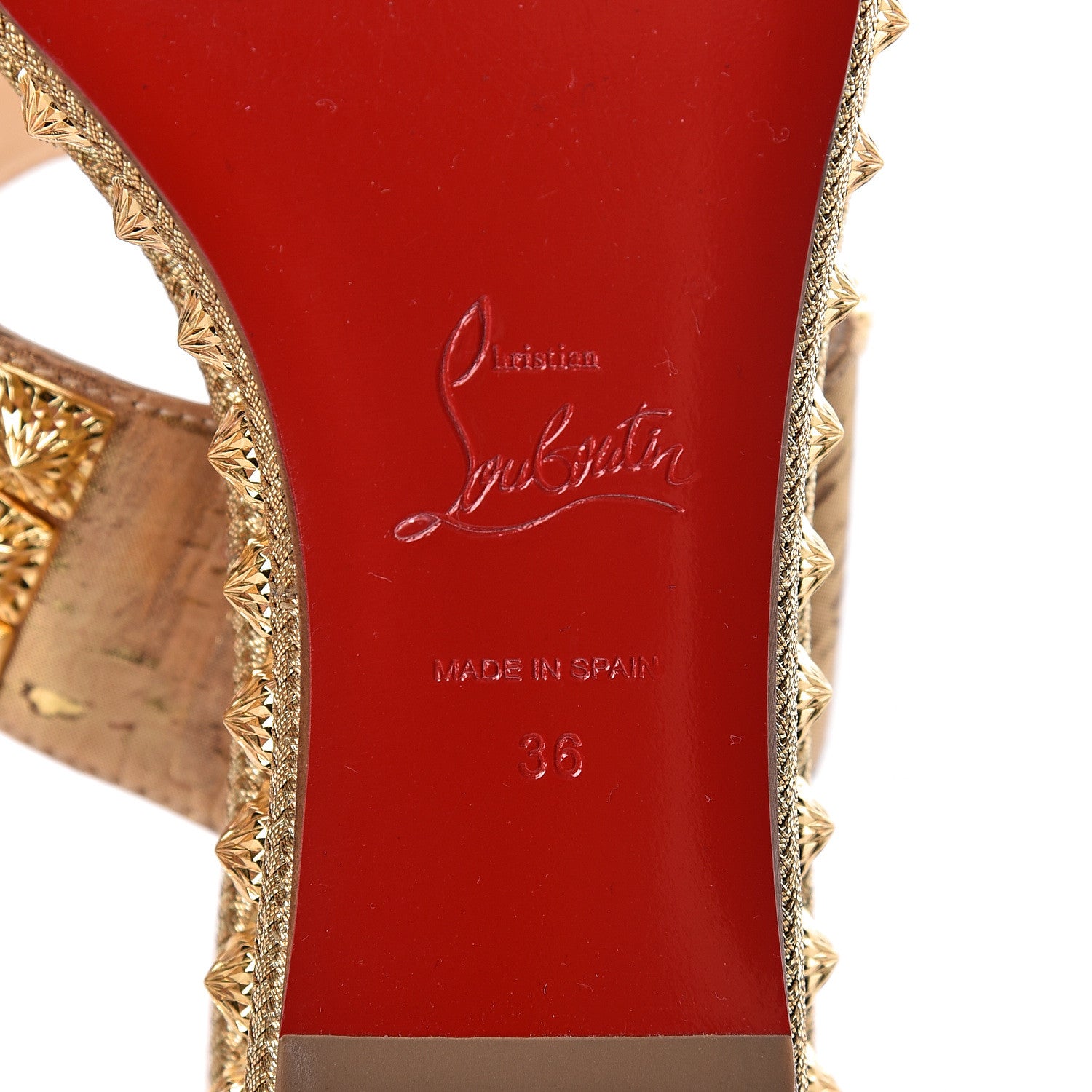 Christian Louboutin Liege Pepite 60 Platform Sandals 36 Version Gold 7 of 9