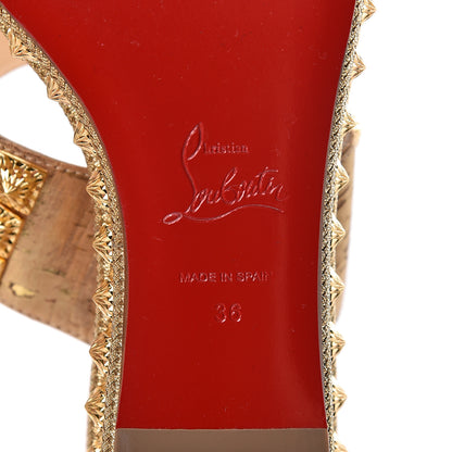 Christian Louboutin Liege Pepite 60 Platform Sandals 36 Version Gold 7 of 9