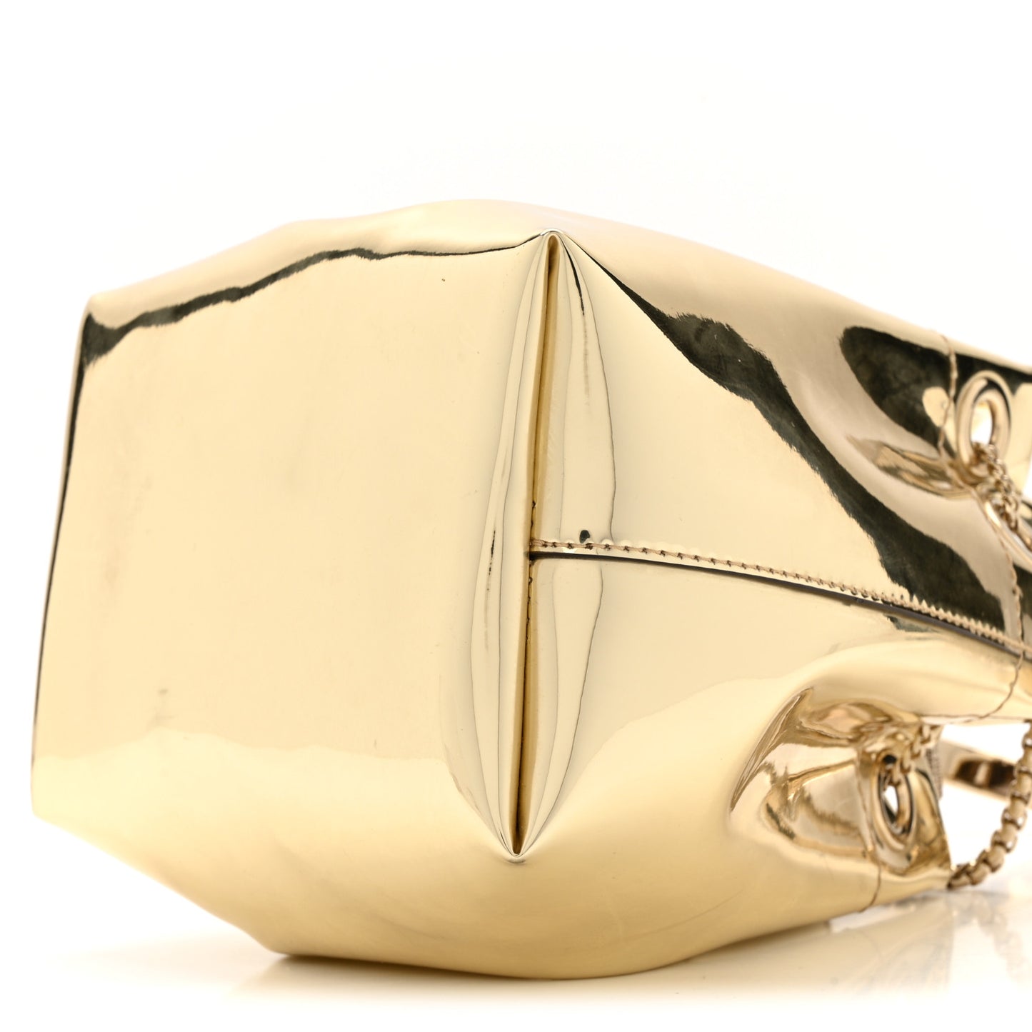 Metallic Patent Bon Bon Bag Gold
