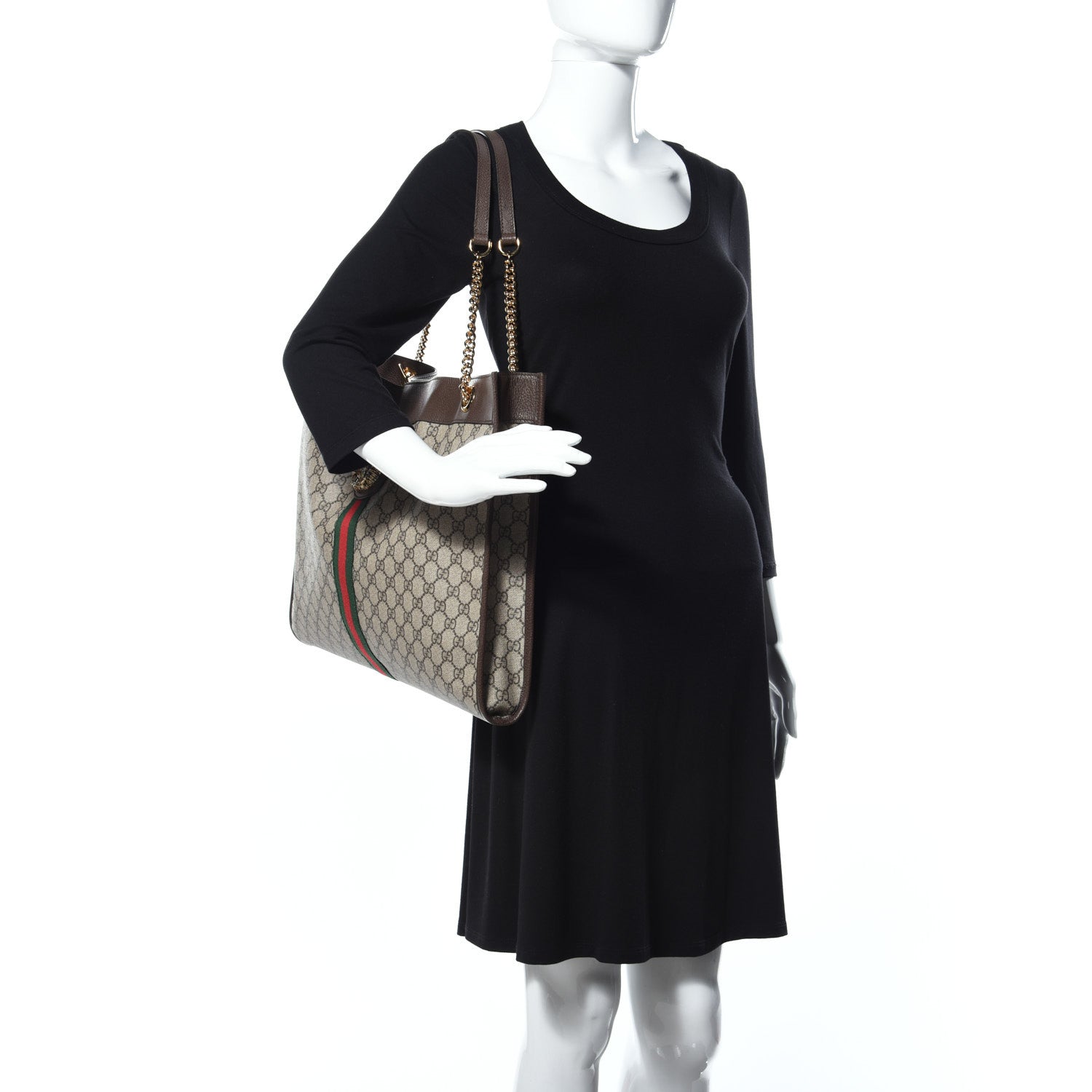 Gucci GG Supreme Monogram Large Rajah Chain Tote Beige New Acero 2 of 10