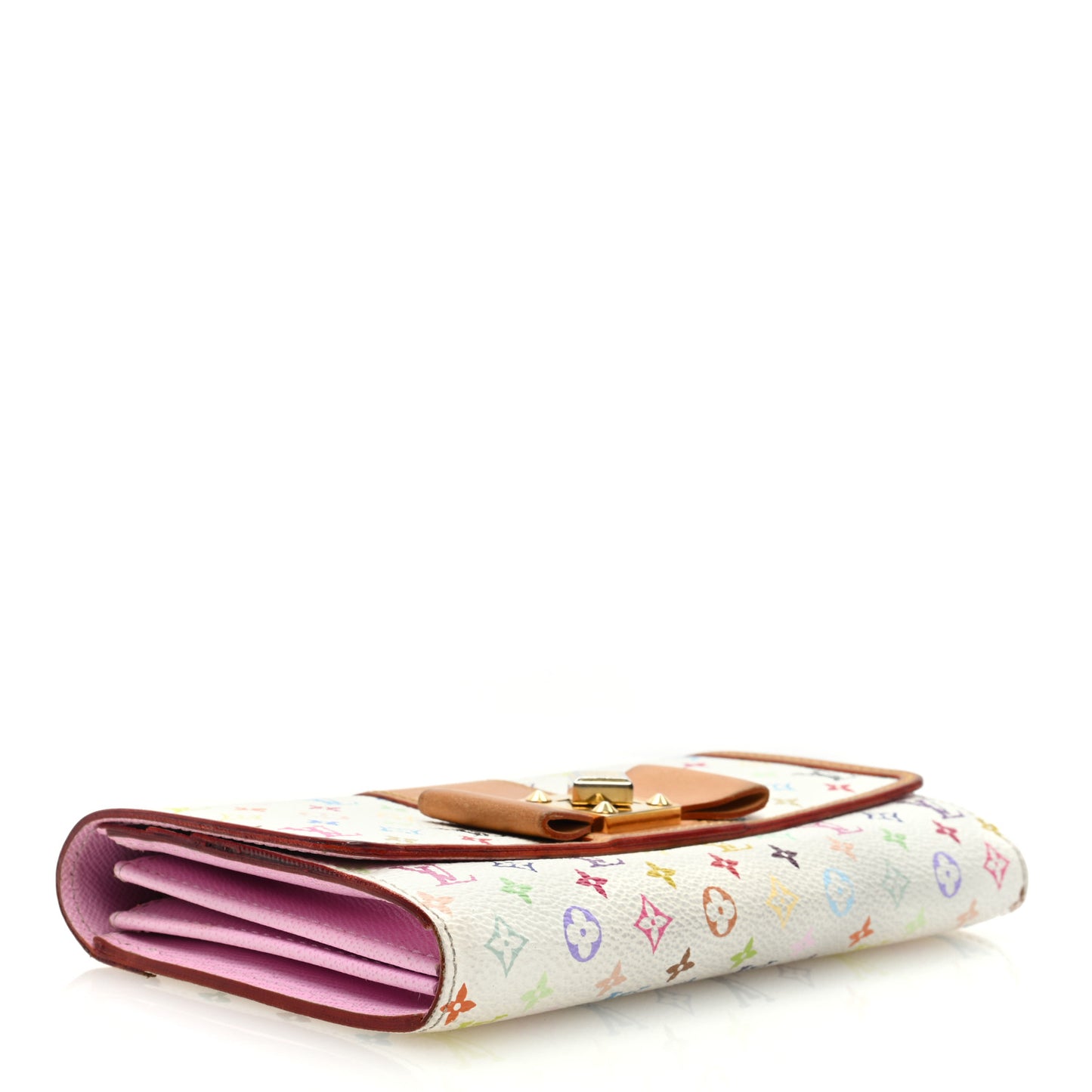 Monogram Multicolor Sarah Noeud Wallet White Litchi