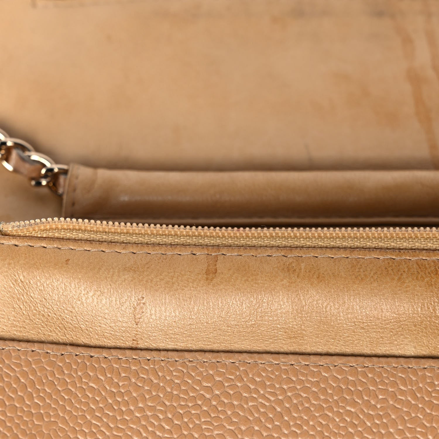 Chanel Caviar Timeless CC Wallet on Chain WOC Beige 12 of 13