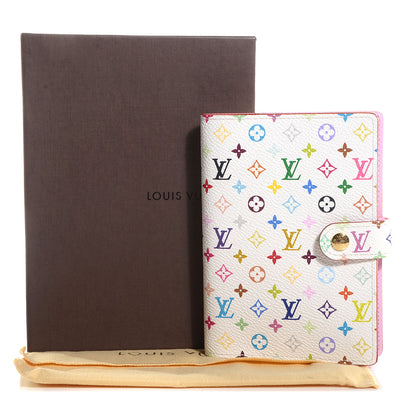 Louis Vuitton Monogram Multicolor Small Ring Agenda Cover White Litchi 8 of 8