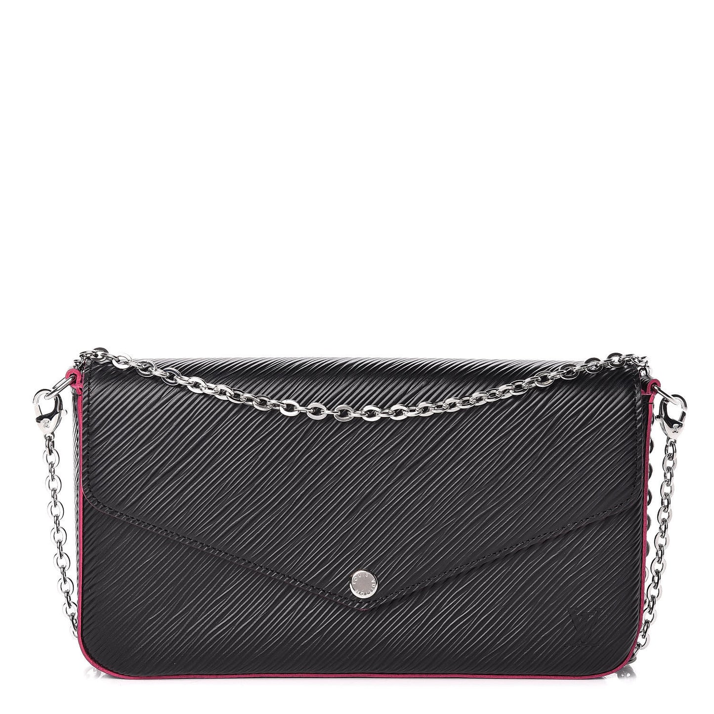 Epi Pochette Felicie Black Hot Pink