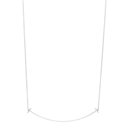 Tiffany Sterling Silver Large T Smile Pendant Necklace 1 of 4