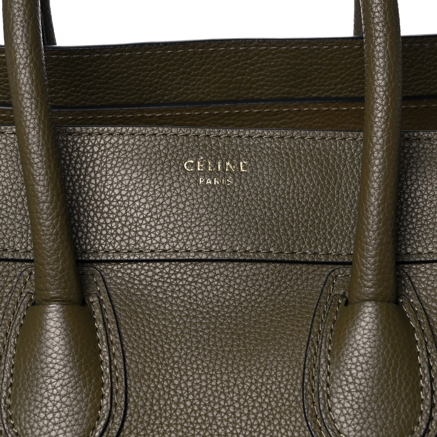 Celine Drummed Calfskin Mini Luggage Jungle 7 of 11