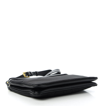 Prada Tessuto Nylon Soft Calf Double Zip Crossbody Bag Black 4 of 11