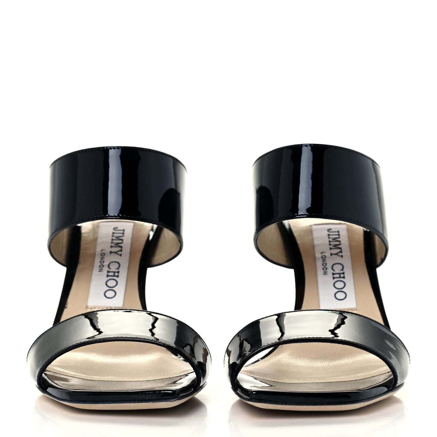 Patent Calfskin Sandals 36 Black