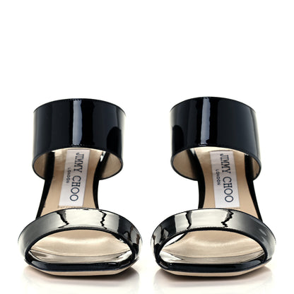 Jimmy Choo Patent Calfskin Sandals 36 Black 3 of 9