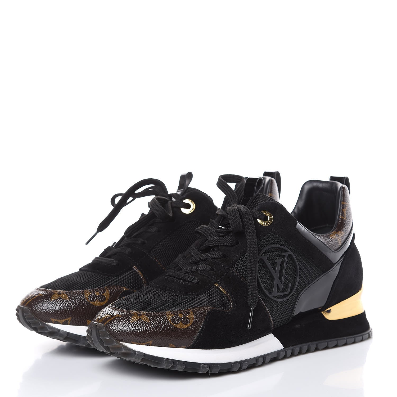 Louis Vuitton Suede Monogram Run Away Sneakers 37.5 Black 3 of 8