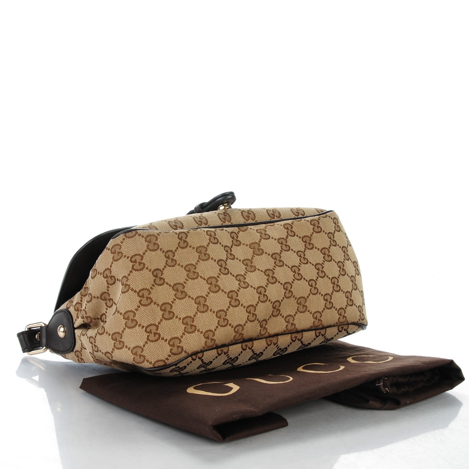 Gucci Monogram Techno Horsebit Large Shoulder Flap Bag Brown 4 of 7