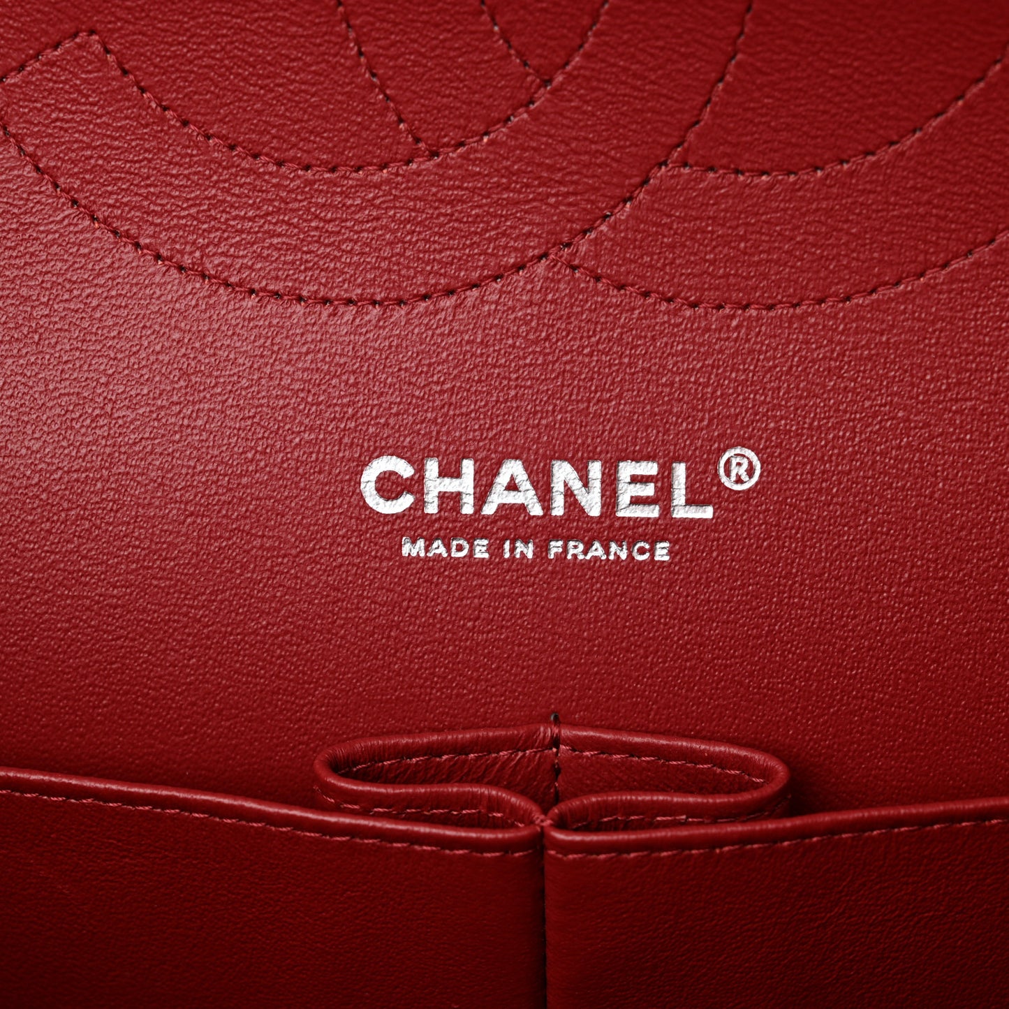 Caviar Quilted Jumbo Double Flap Dark Red