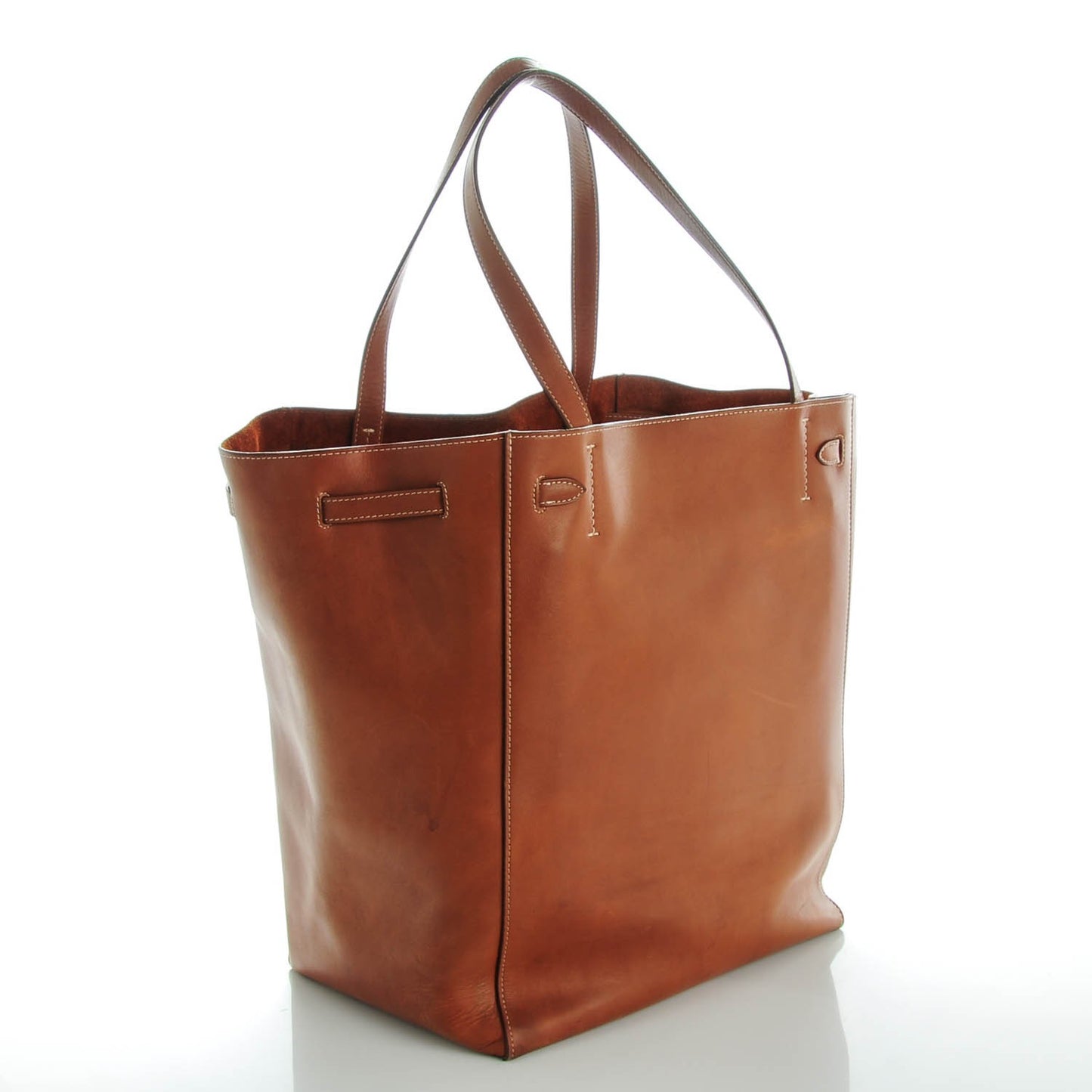 Natural Calfskin Medium Cabas Phantom Tan