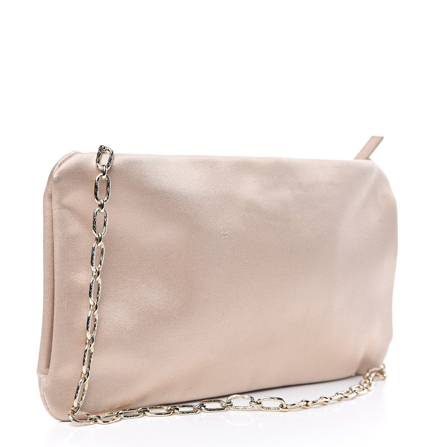 Satin Diamante Camellia Evening Clutch Bag Light Beige