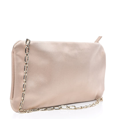 Chanel Satin Diamante Camellia Evening Clutch Bag Light Beige 3 of 12