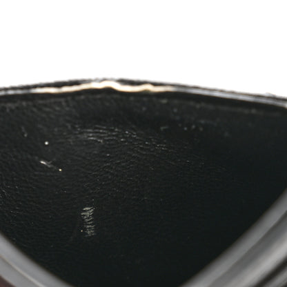Saint Laurent Grain De Poudre Matelasse Chevron Monogram Credit Card Case Black 8 of 12
