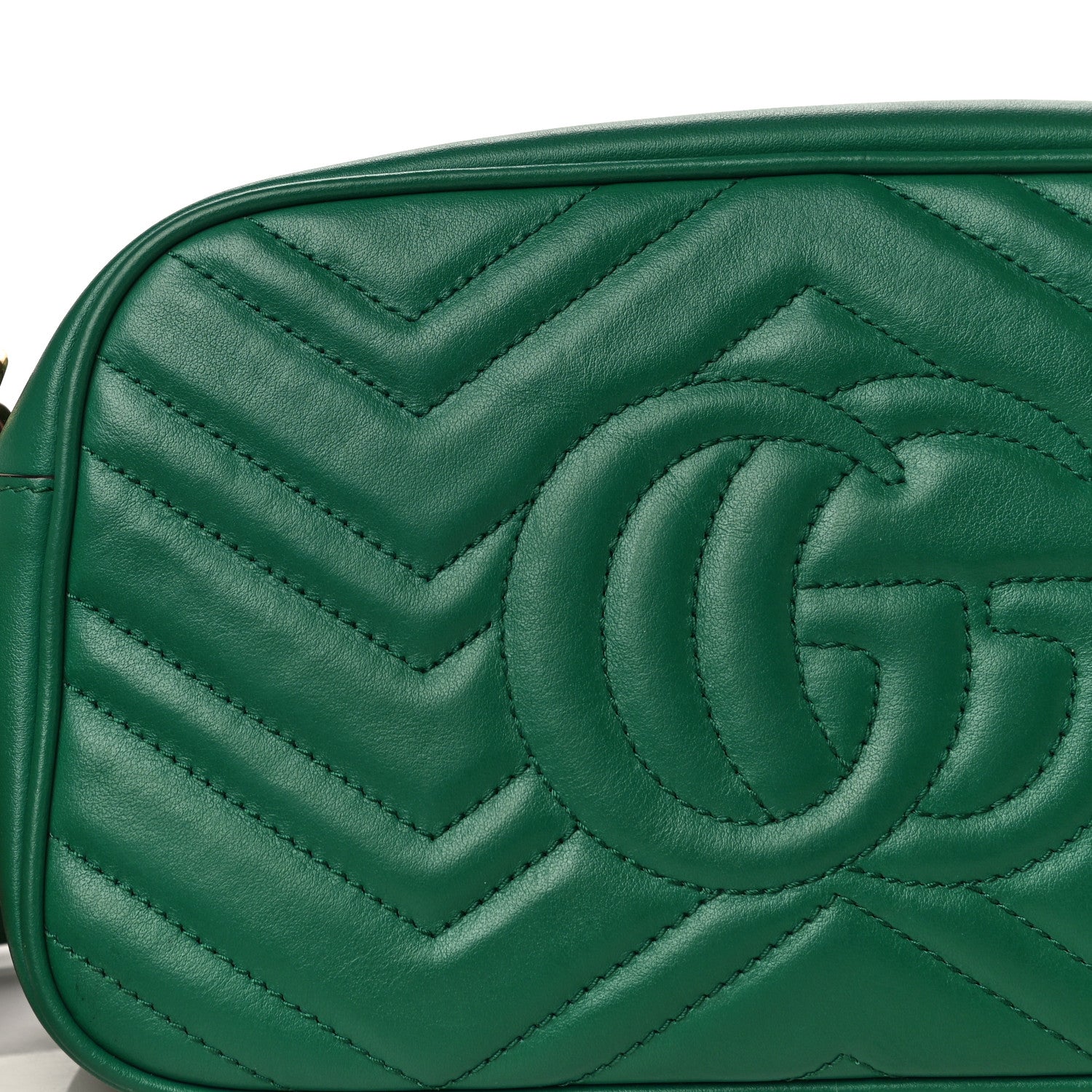 Gucci Calfskin Matelasse Small GG Marmont Chain Shoulder Bag Emerald Green 19 of 21