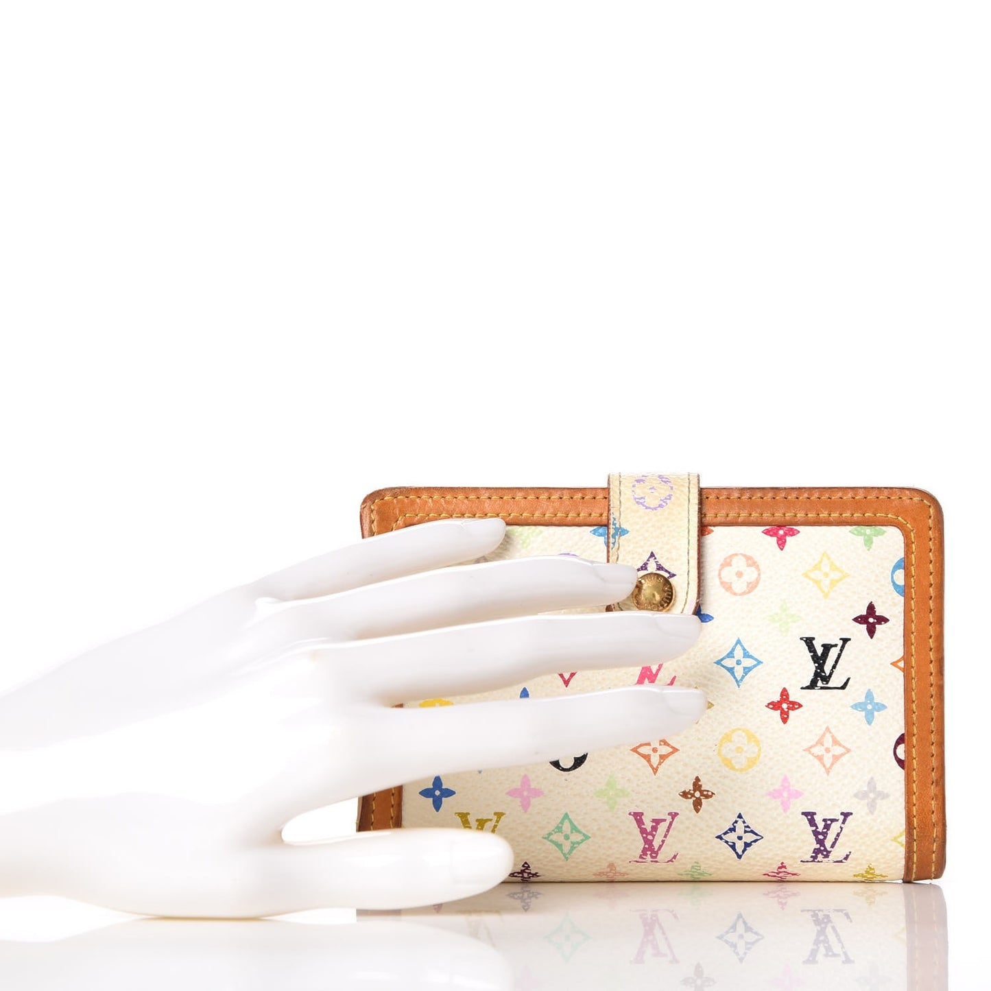 Monogram Multicolor French Purse Wallet White