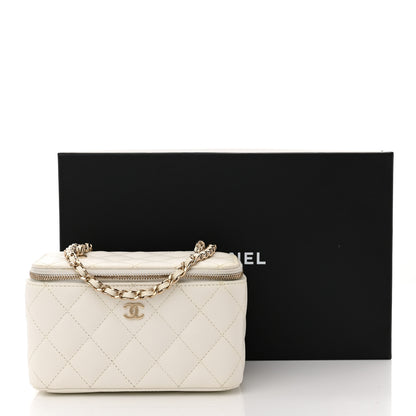 Chanel Caviar Quilted Small Vanity Case With Chain White 15 of 15