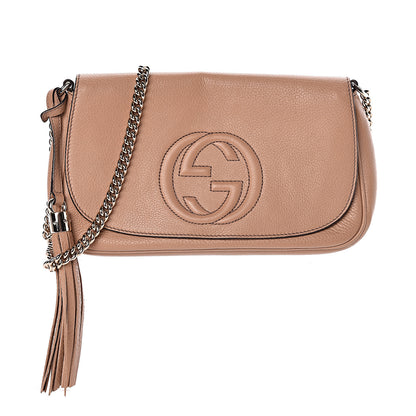 Gucci Pebbled Calfskin Medium Soho Flap Crossbody Camelia 1 of 9