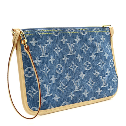 Louis Vuitton Denim Monogram Jacquard Neverfull MM GM Pochette Blue 3 of 6