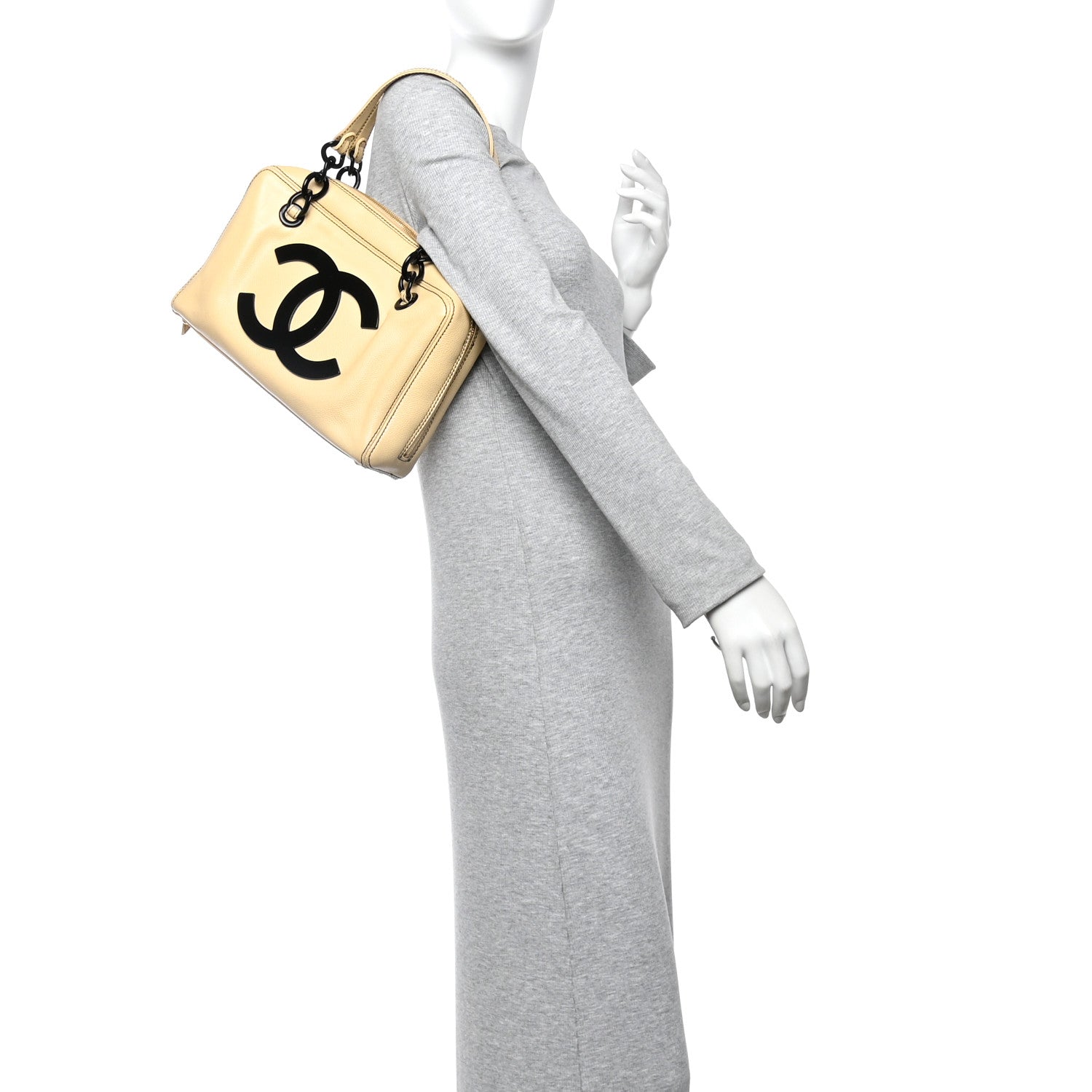 Chanel Caviar Bekko Chain CC Bowler Beige 2 of 10