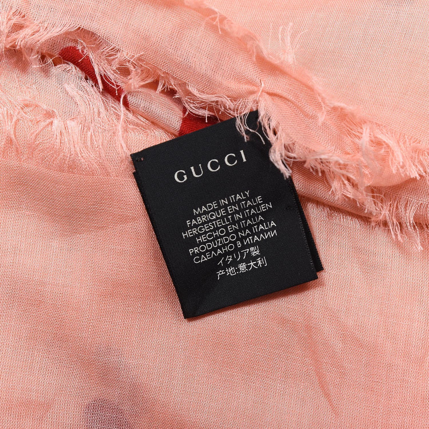 Gucci Modal Silk GG Writers Shawl Roseate Red 5 of 5