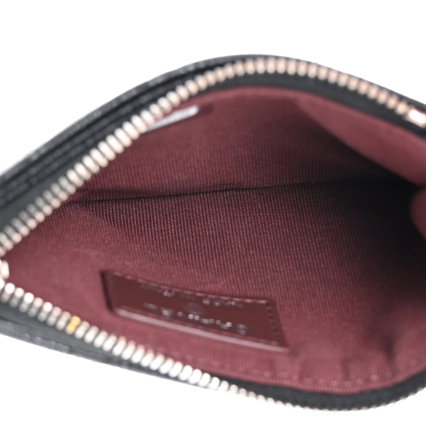 Caviar Quilted Flap Zip Card Holder Black
