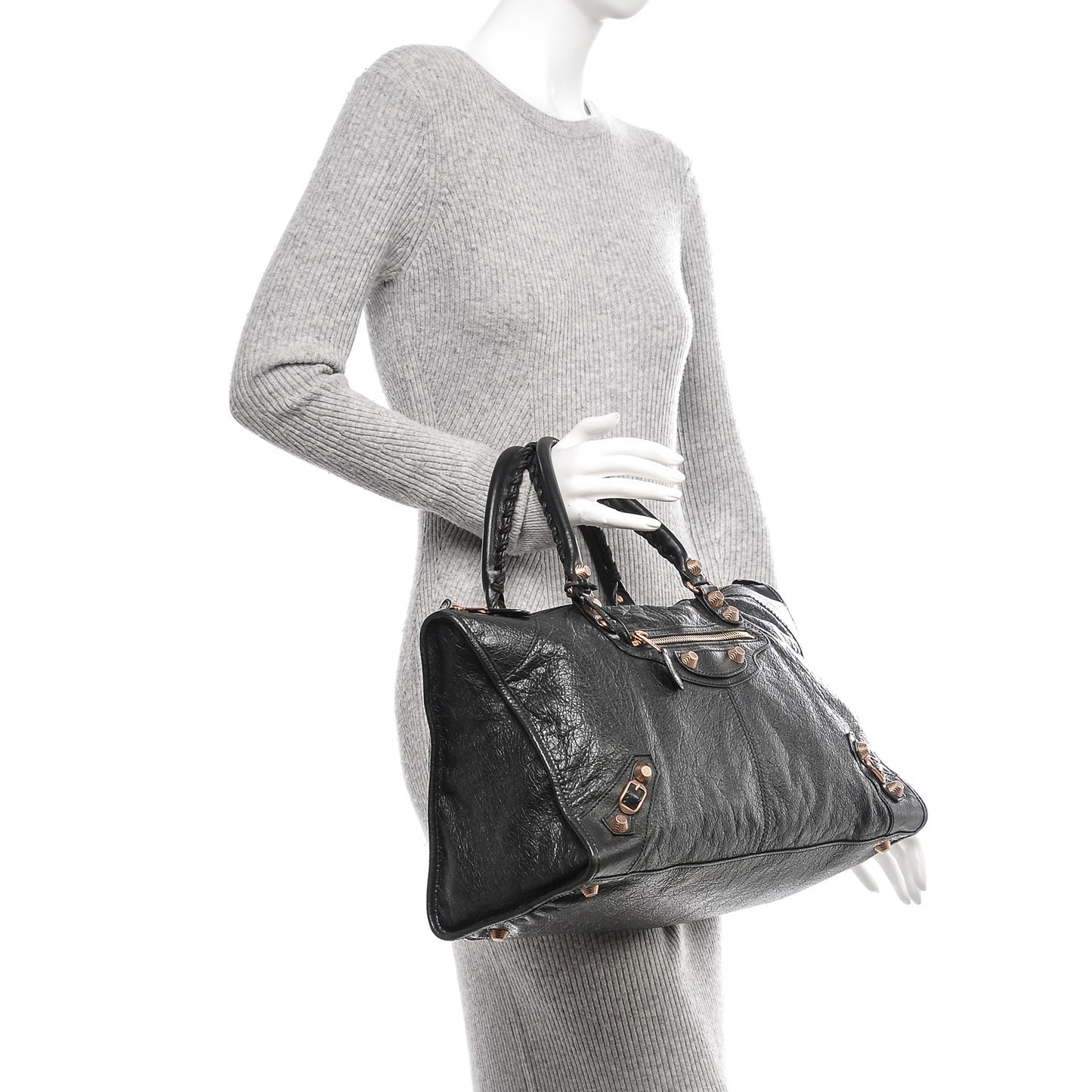 Agneau Giant 12 Rose Gold Hardware Work Black