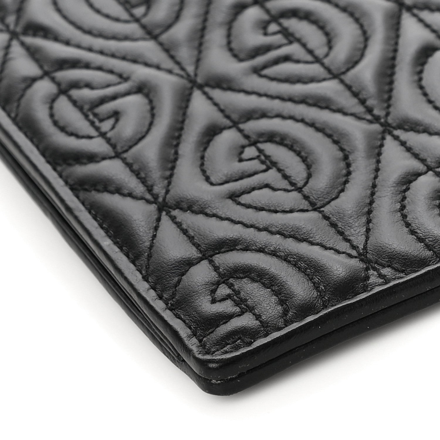 Gucci Calfskin G Rhombus Quilted Documents Holder Black 8 of 9