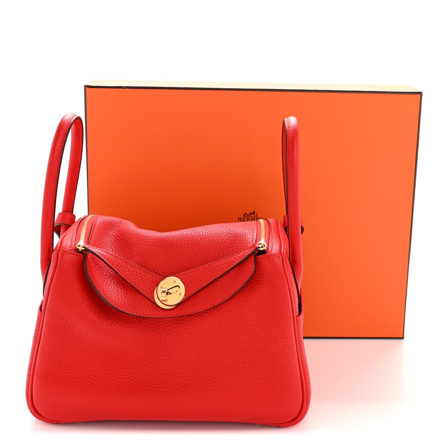 Hermes Taurillon Clemence Lindy 26 Rouge De Coeur 13 of 13