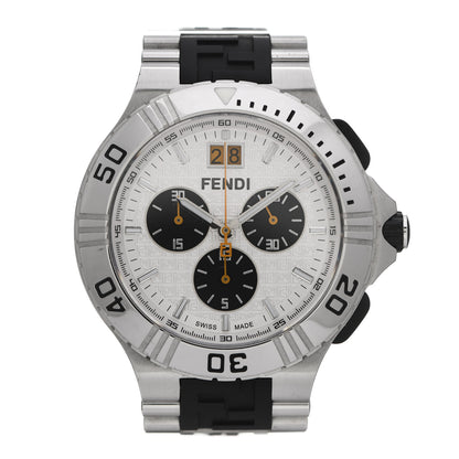 Fendi Stainless Steel Rubber 43mm Orologi Chronograph Quartz Watch 1 of 5