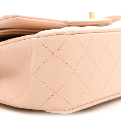 Chanel Caviar Quilted Medium Double Flap Light Beige 9 of 10