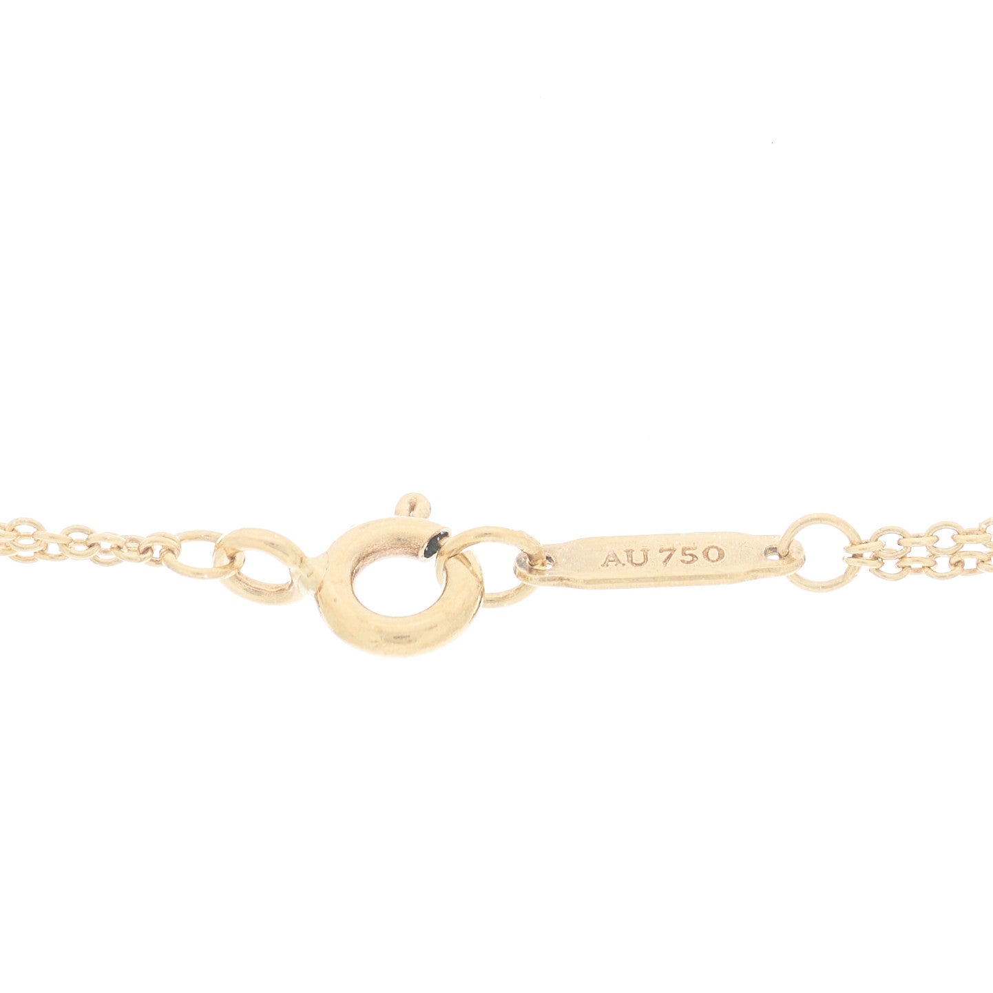 Tiffany 18K Yellow Gold Infinity Double Chain Pendant Necklace 4 of 6